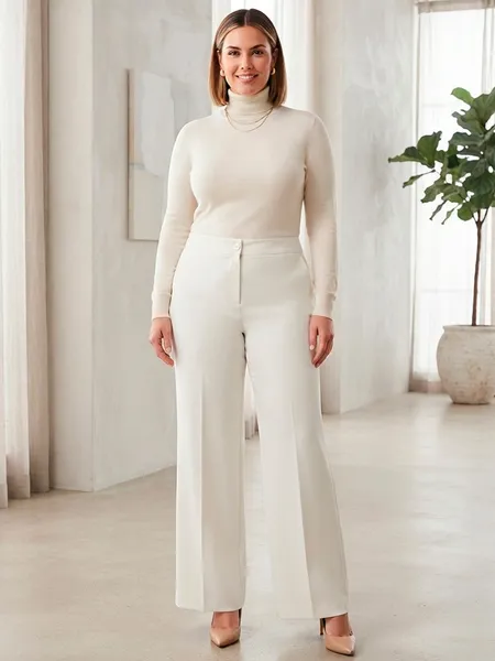 Calça de Alfaiataria Feminina Branca - Tam. 46