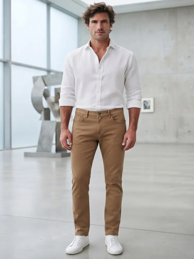 Calça Jeans Masculina Reta Caramelo - Tam. 40