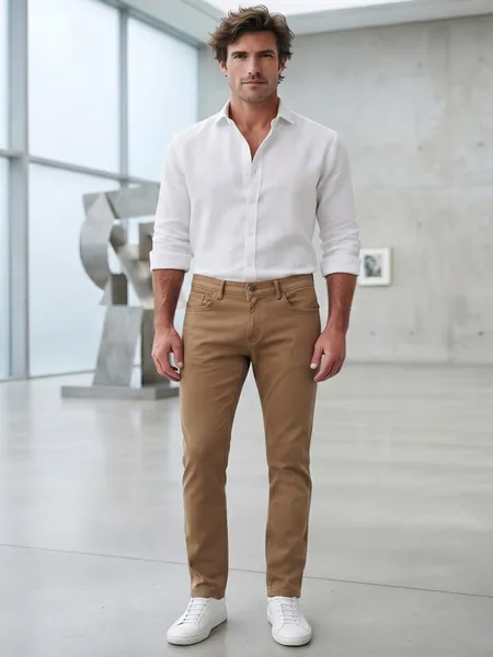 Calça Jeans Masculina Reta Caramelo - Tam. 40