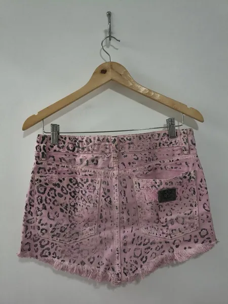 Mini Saia Jeans Rosa Animal Print da JOHN JOHN - Tam. 38