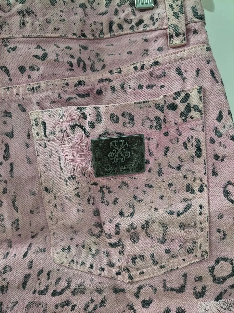 Mini Saia Jeans Rosa Animal Print da JOHN JOHN - Tam. 38