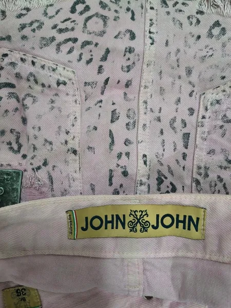 Mini Saia Jeans Rosa Animal Print da JOHN JOHN - Tam. 38