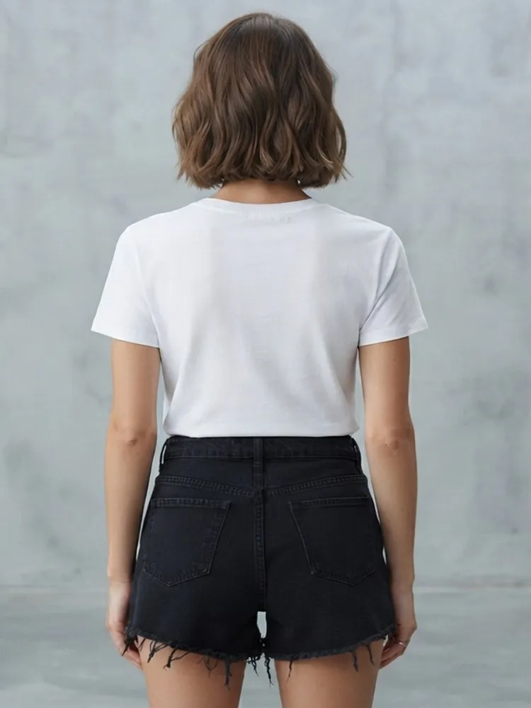 Short Jeans Preto com Destroyed da  Urbanic - Tam. 36