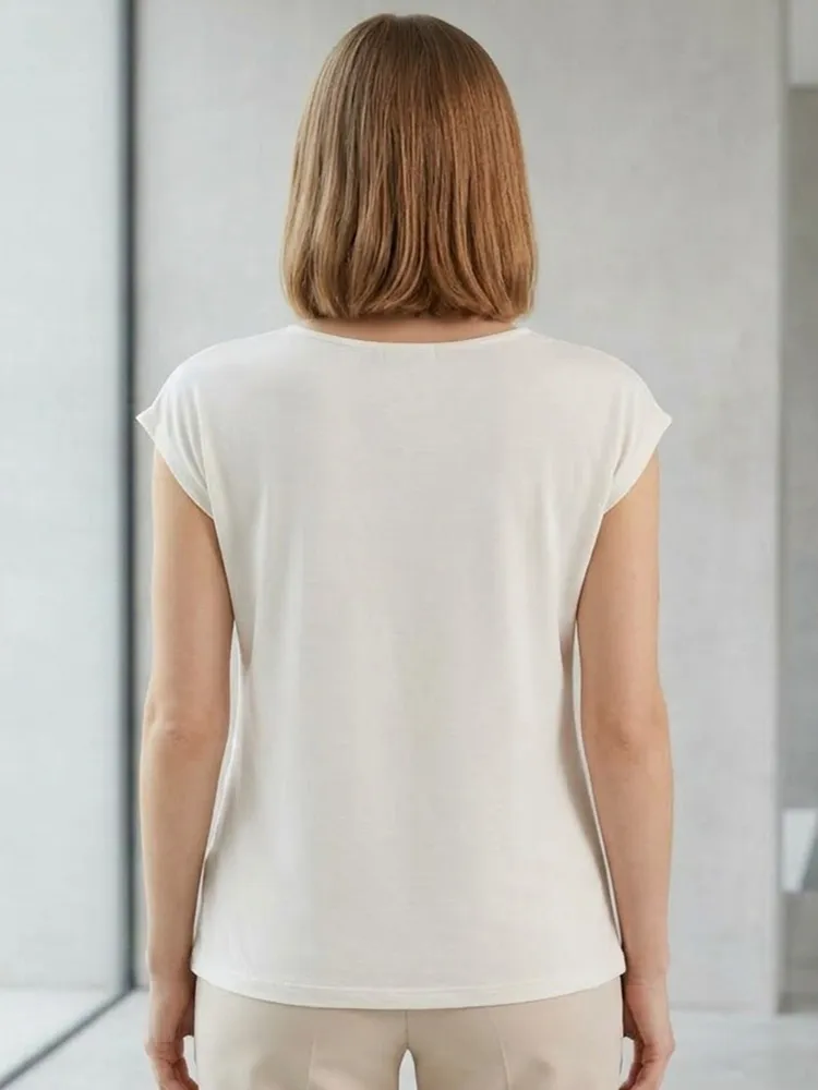 Blusa Feminina Branca com Renda da Yessica - Tam. M