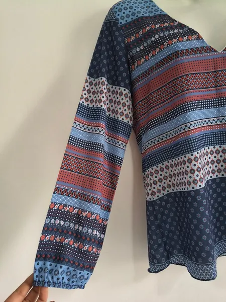 Blusa de Manga Longa  Estampada da Marcia Mello - Tam. M