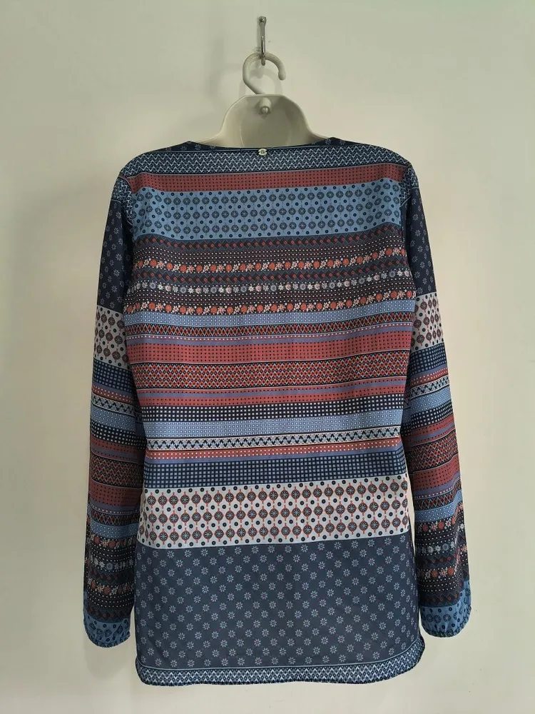 Blusa de Manga Longa  Estampada da Marcia Mello - Tam. M