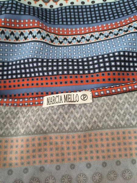 Blusa de Manga Longa  Estampada da Marcia Mello - Tam. M
