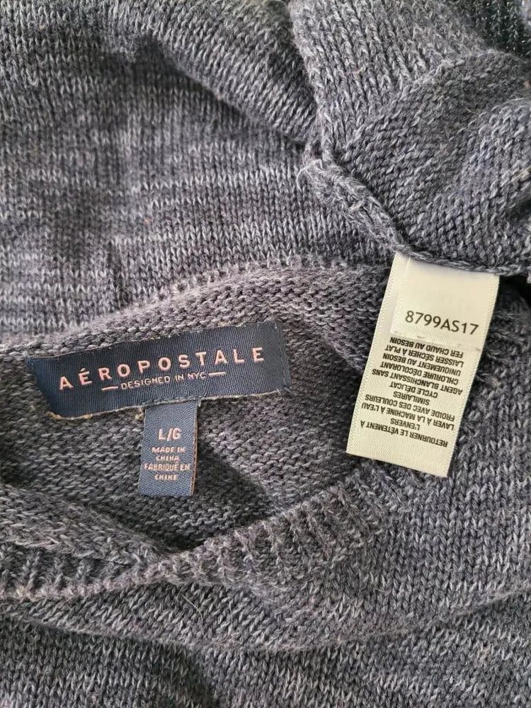 Suéter de Tricô Feminino Azul da AÉROPOSTALE - Tam. G