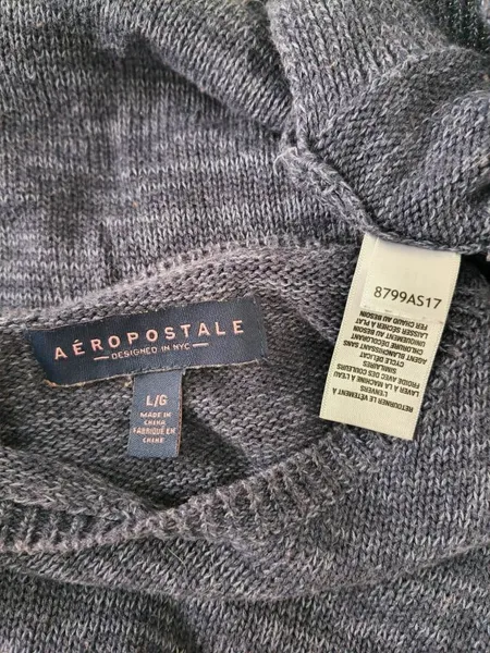 Suéter de Tricô Feminino Azul da AÉROPOSTALE - Tam. G