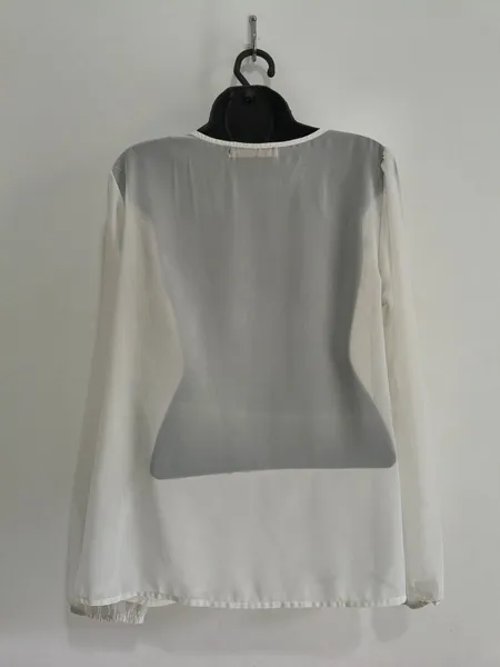 Blusa Bata Feminina Branca Renda na Gola da Yessica - Tam. G