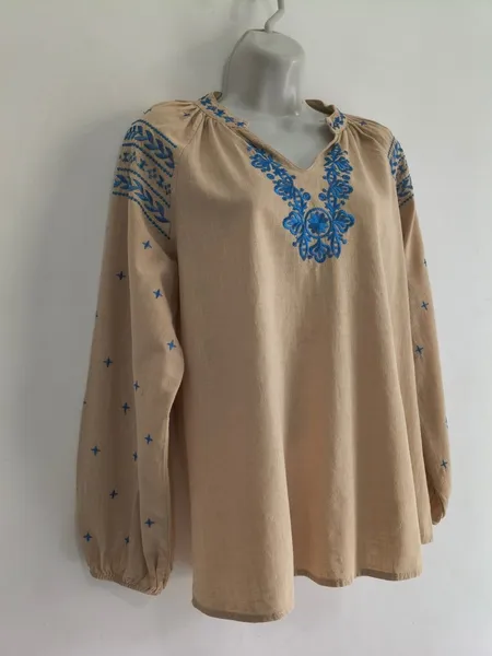 Blusa Bata Feminina de Algodão Bordada - Tam. M