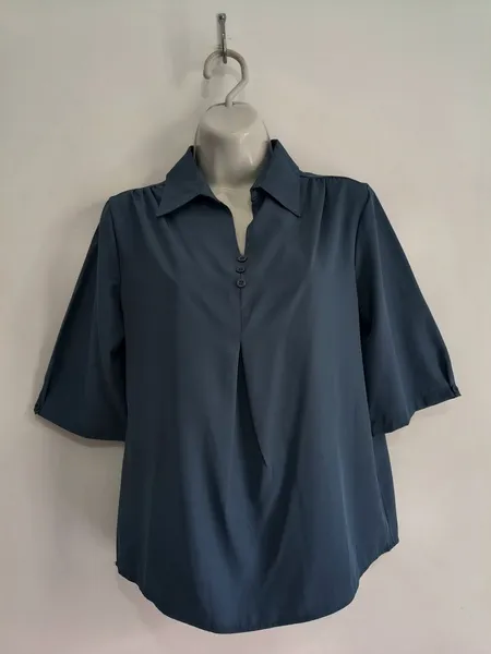 Blusa Feminina Azul com Manga 3/4 - Tam. P