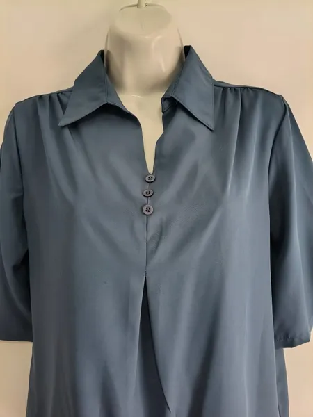 Blusa Feminina Azul com Manga 3/4 - Tam. P