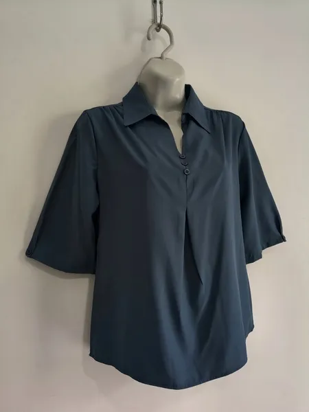 Blusa Feminina Azul com Manga 3/4 - Tam. P
