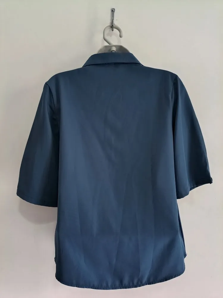 Blusa Feminina Azul com Manga 3/4 - Tam. P