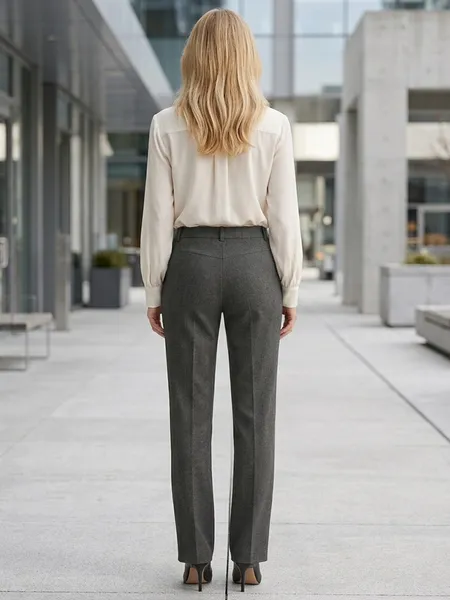 Calça Feminina de Alfaiataria Cinza - Tam. 38