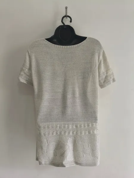 Blusa Feminina de Lãzinha Off White Com Brilho - Tam. G