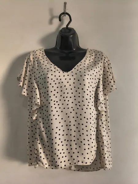 Blusa Feminina de Poá e Manga Babado da Cortelle - Tam. GG