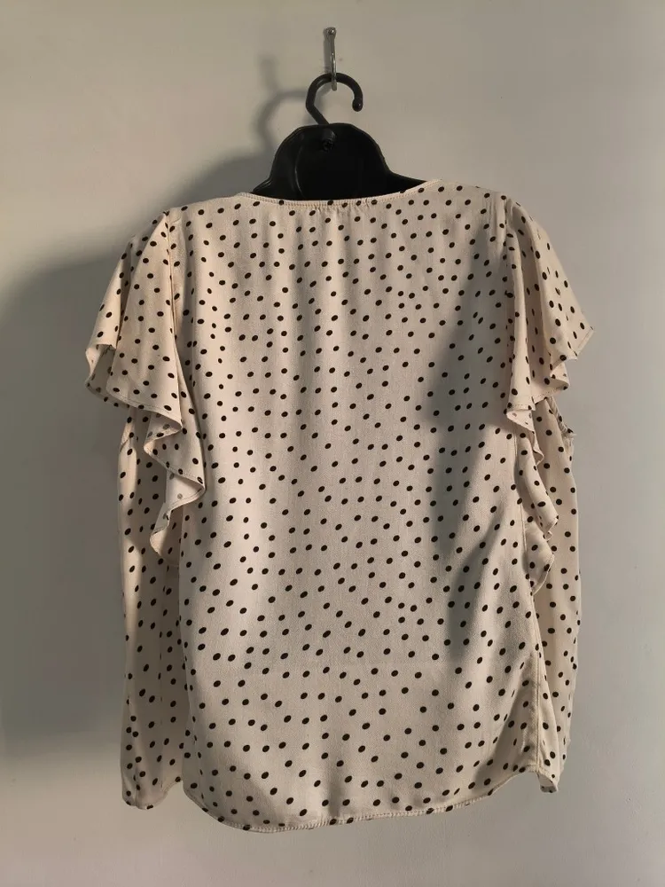 Blusa Feminina de Poá e Manga Babado da Cortelle - Tam. GG