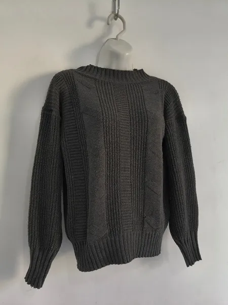 Suéter de Tricô Cinza Feminino - Tam. M
