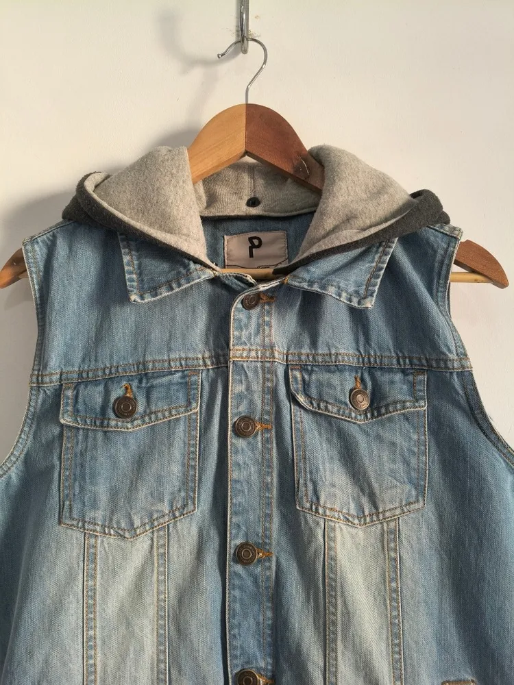 Colete Jeans com Capuz Removível da Bluesteel - Tam. P