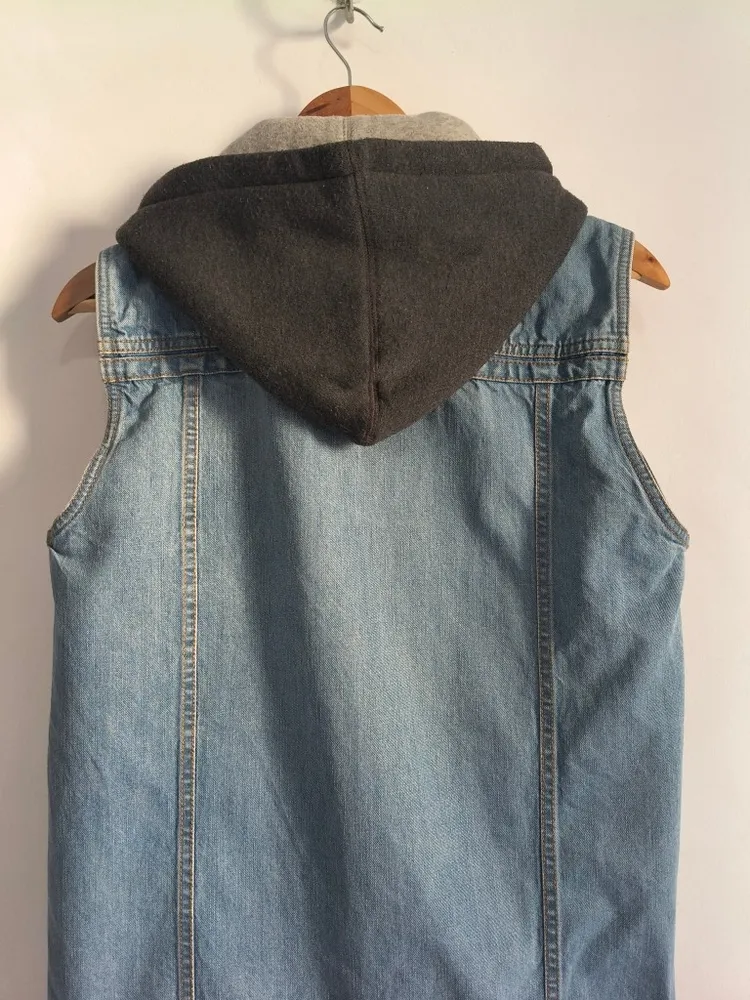 Colete Jeans com Capuz Removível da Bluesteel - Tam. P