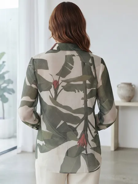 Camisa Feminina Com Estampa Botânica da CARMIM - Tam. M