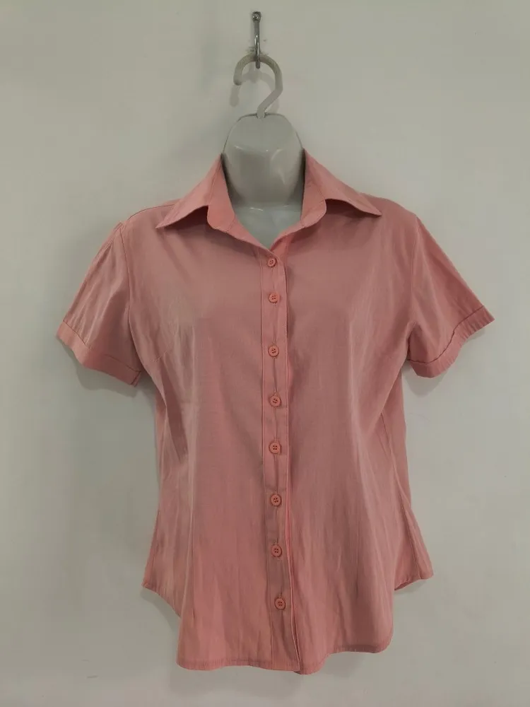 Camisa Feminina de Manga Curta Rosa - Tam. P