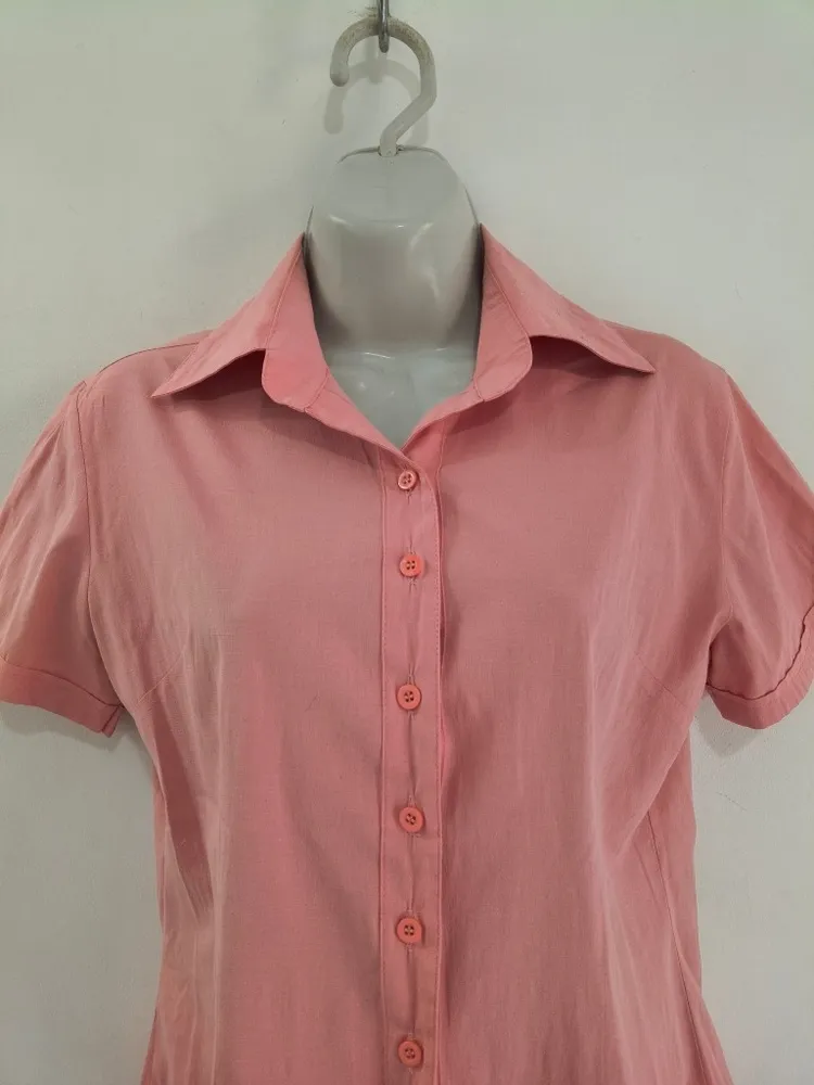Camisa Feminina de Manga Curta Rosa - Tam. P