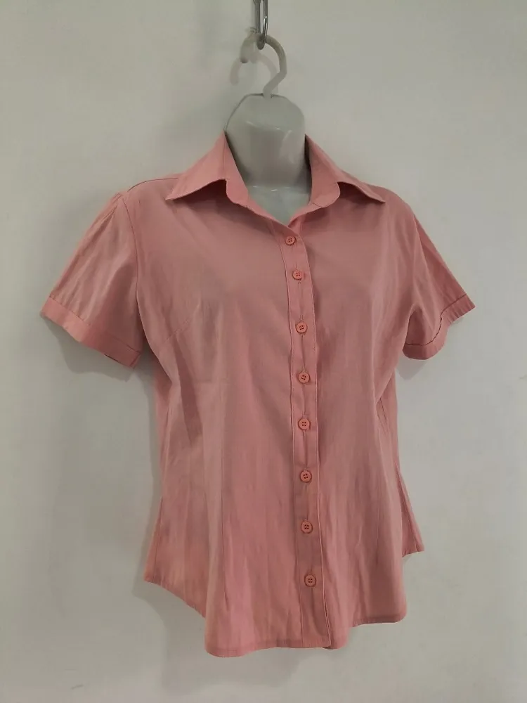 Camisa Feminina de Manga Curta Rosa - Tam. P