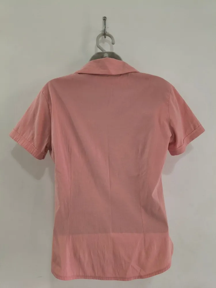 Camisa Feminina de Manga Curta Rosa - Tam. P