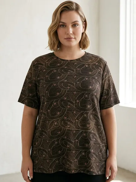 Blusa Feminina Com Estampa Abstrata - Tam. G