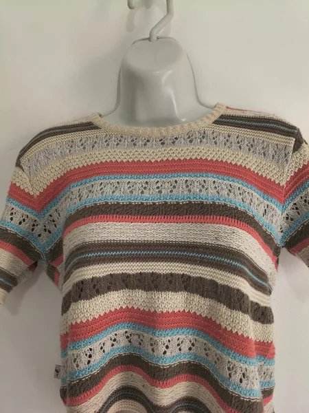 Blusa Cropped de Tricô Listrada - Tam. M