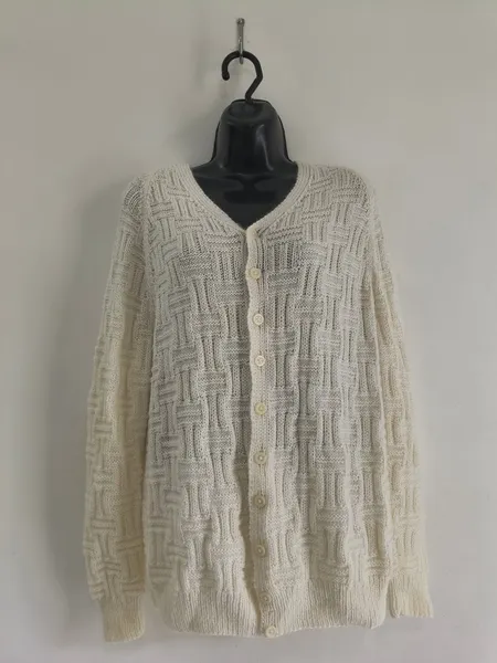 Cardigan de Tricô Branco Feminino - Tam. GG