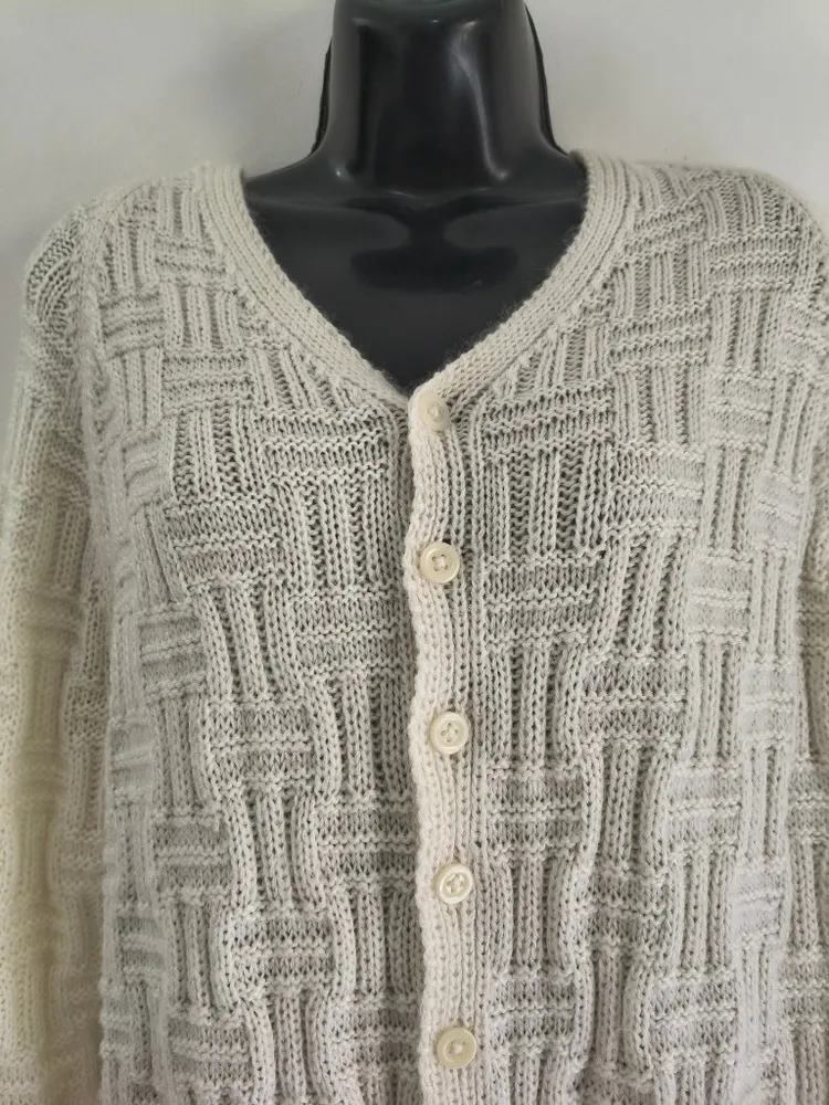 Cardigan de Tricô Branco Feminino - Tam. GG