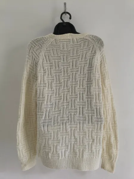 Cardigan de Tricô Branco Feminino - Tam. GG