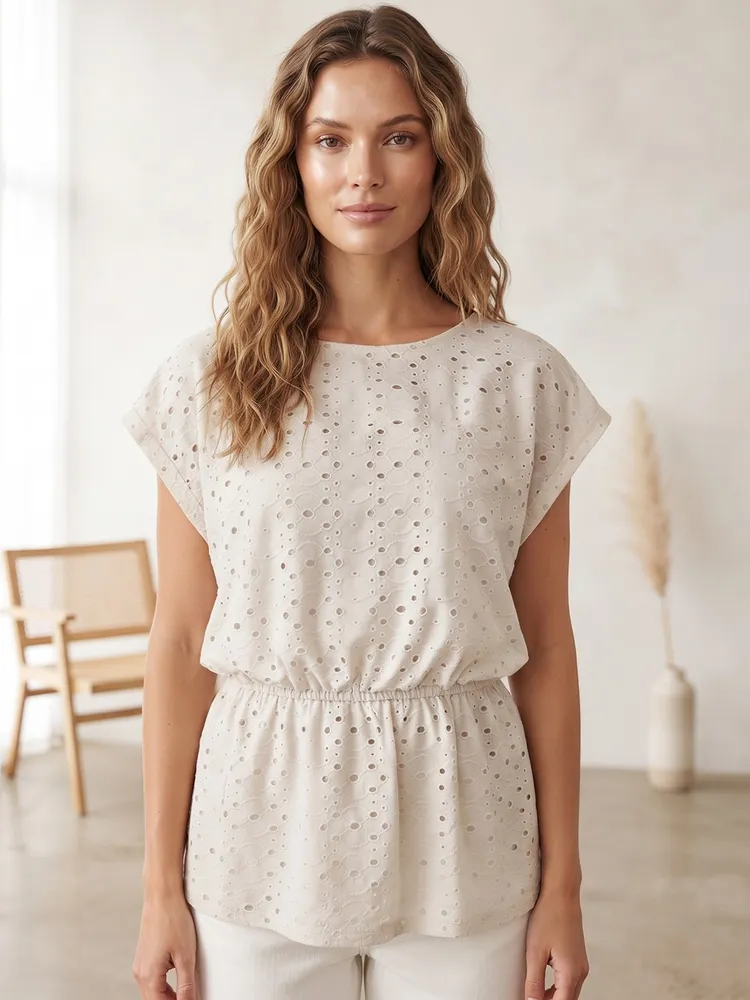 Blusa Feminina Laise Off White Importada - Tam. M