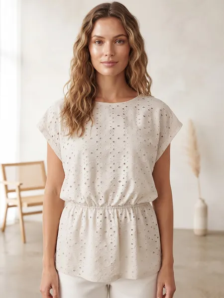 Blusa Feminina Laise Off White Importada - Tam. M