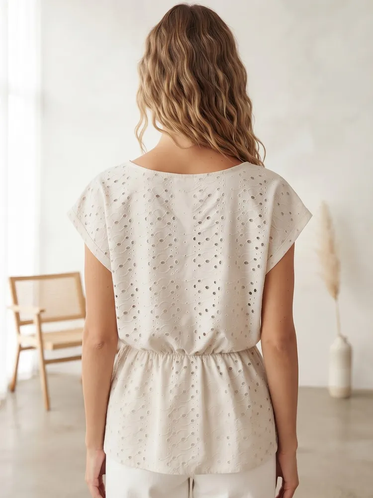 Blusa Feminina Laise Off White Importada - Tam. M