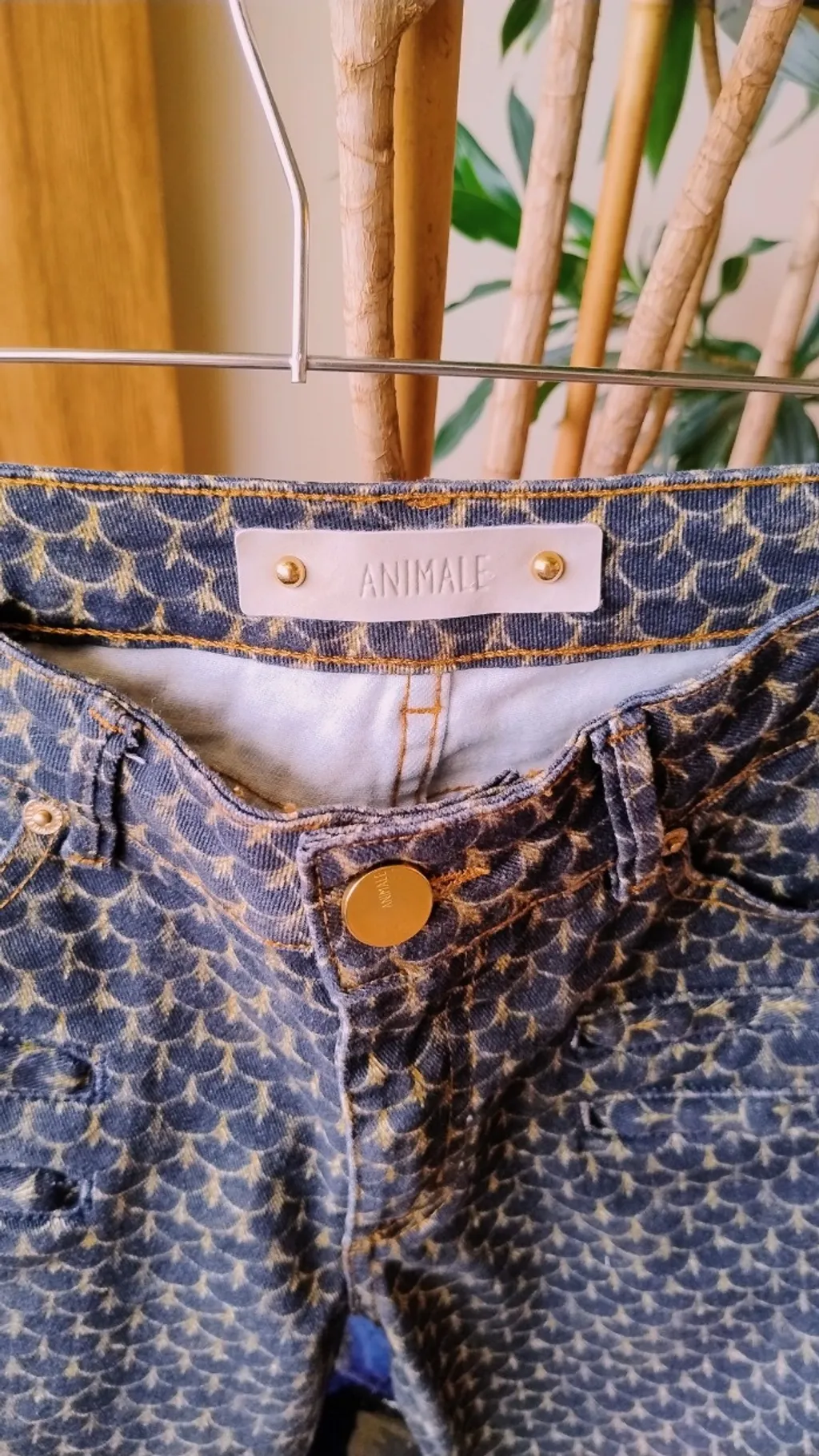 Calça de Sarja Flare Estampada da Animale