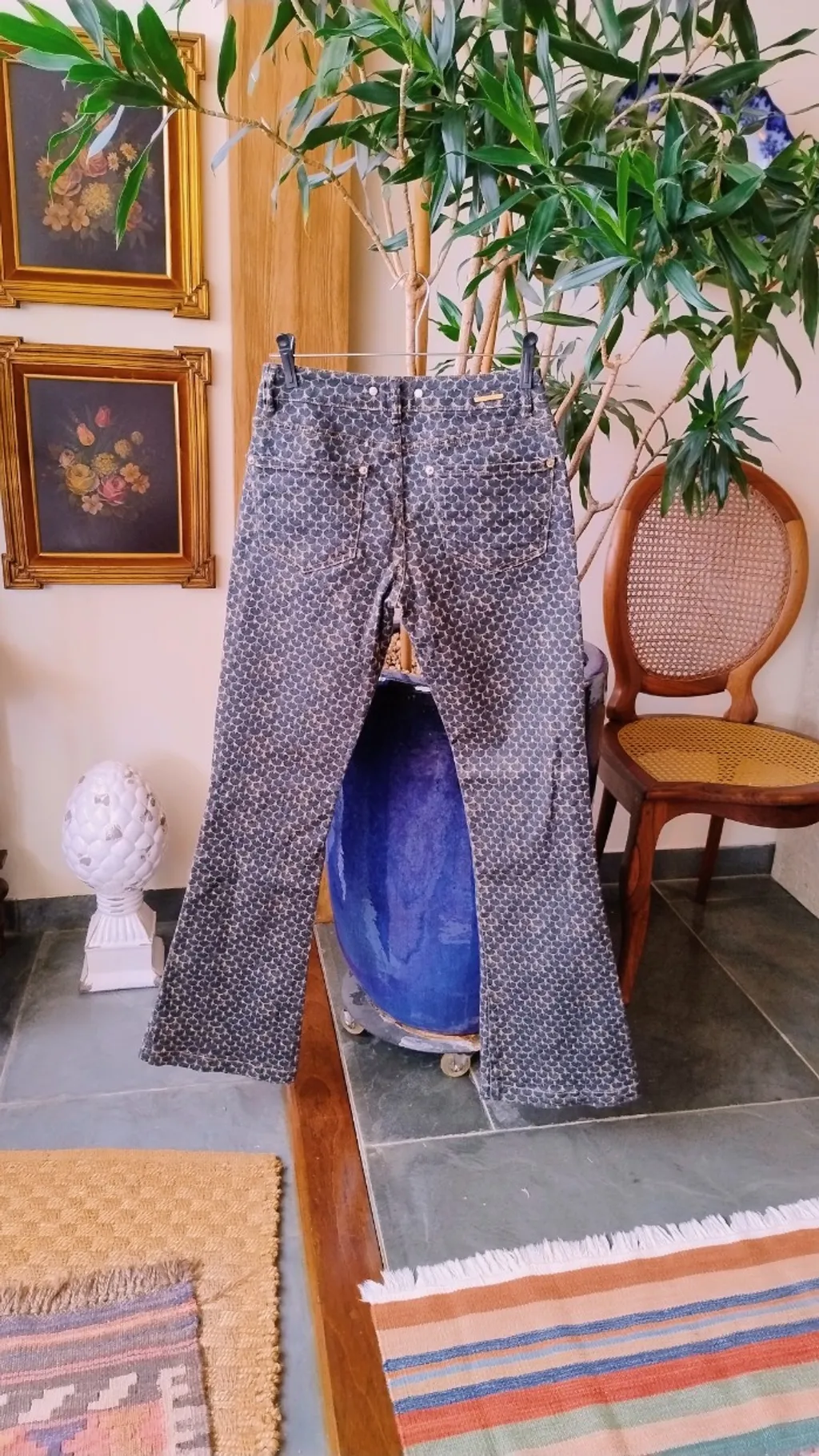 Calça de Sarja Flare Estampada da Animale