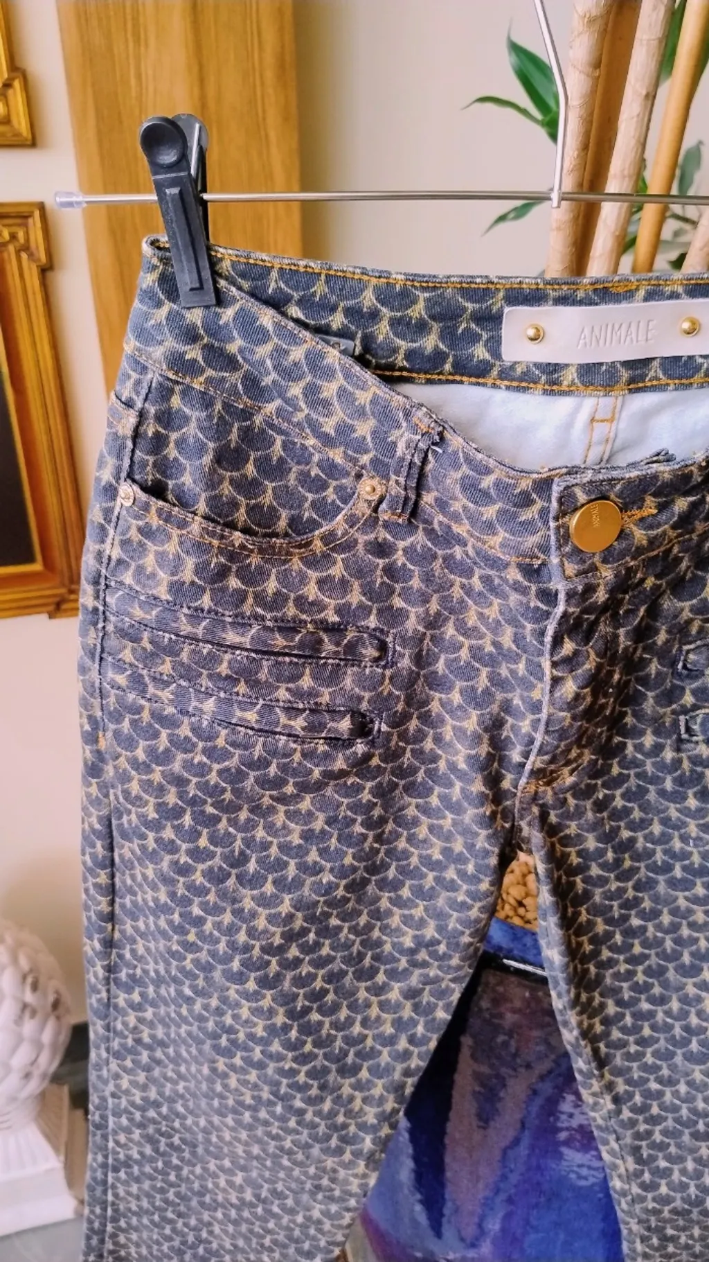 Calça de Sarja Flare Estampada da Animale