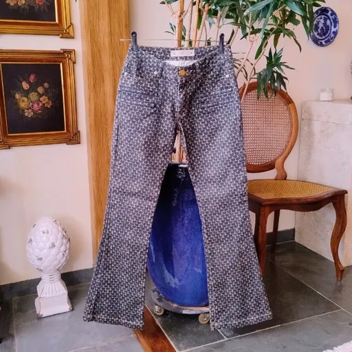 Calça de Sarja Flare Estampada da Animale