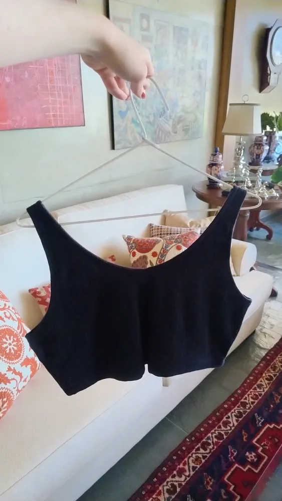 Top Adidas Preto Cropped Esportivo