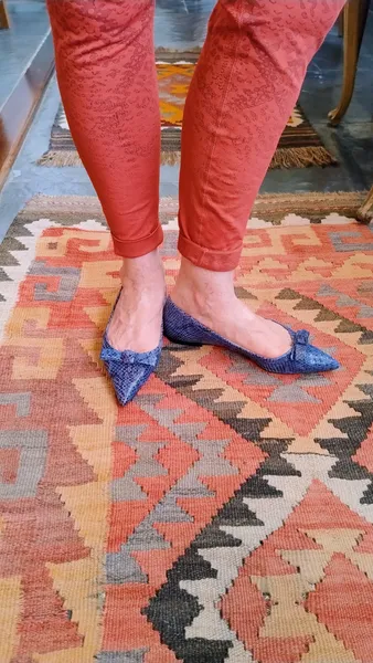 Sapatilha Azul Texturizada da Viviana Calçados
