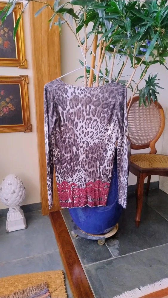 Cardigan Le Lis Blanc Animal Print e Floral