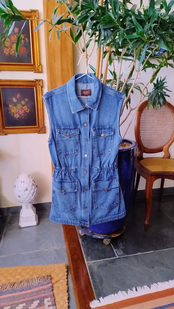Colete Jeans Alongado da Bo.Bô