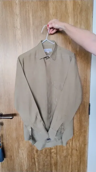 Camisa Verde Oliva Vintage de Linho da Yves Saint Laurent