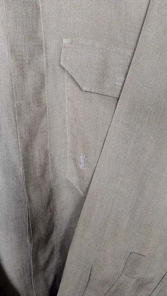 Camisa Verde Oliva Vintage de Linho da Yves Saint Laurent