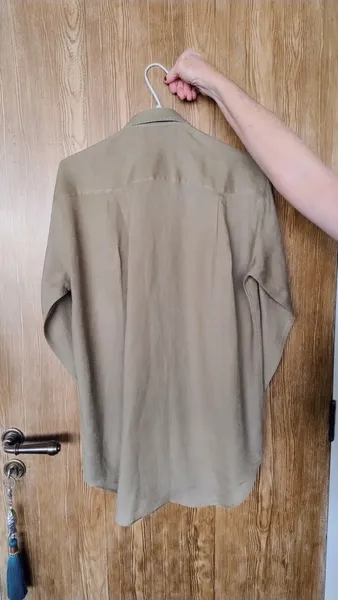 Camisa Verde Oliva Vintage de Linho da Yves Saint Laurent